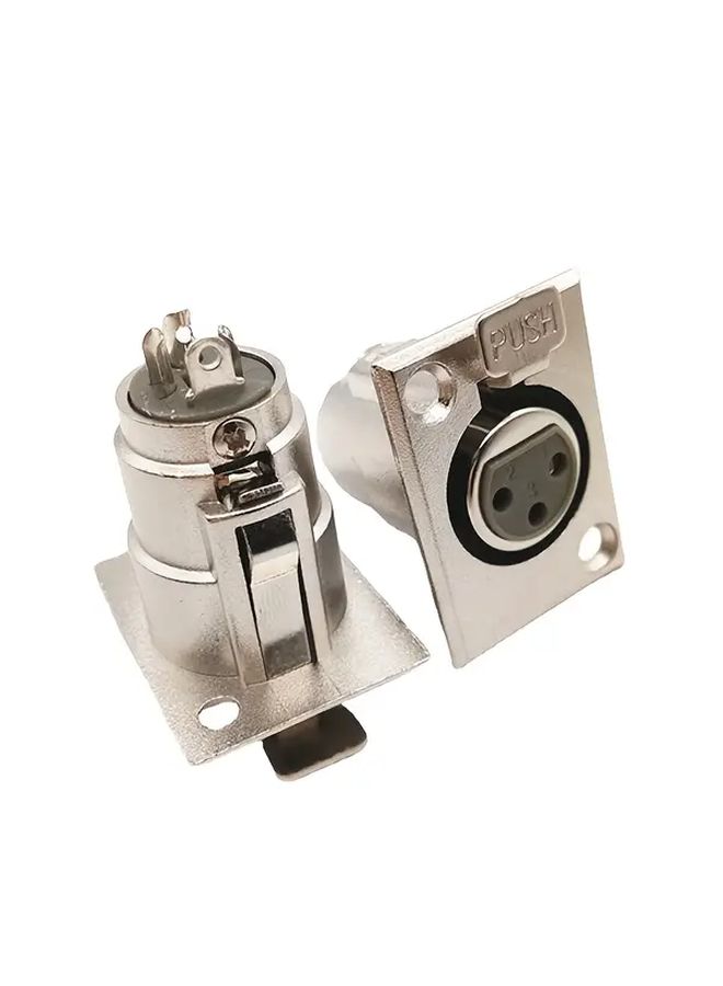 موصل XLR معدني ثقيل للنساء مع لوحة واجهة واحدة (3 مقابس) لواجهة تسجيل الصوت - Image 3