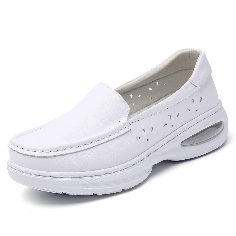 Nurse Shoes For Women, Soft Soles, Breathable, Non-Tiring, Thick Soles, Non-Slip Flats Shoes, White Comfortable Medical Shoes, White Shoes - Image 1