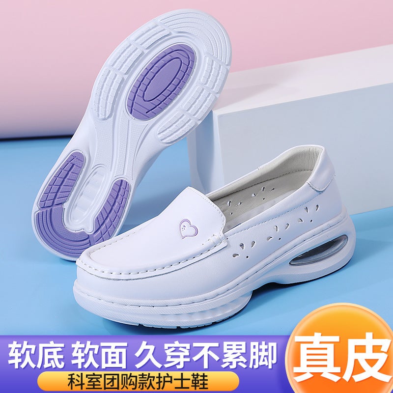Nurse Shoes For Women, Soft Soles, Breathable, Non-Tiring, Thick Soles, Non-Slip Flats Shoes, White Comfortable Medical Shoes, White Shoes - Image 3