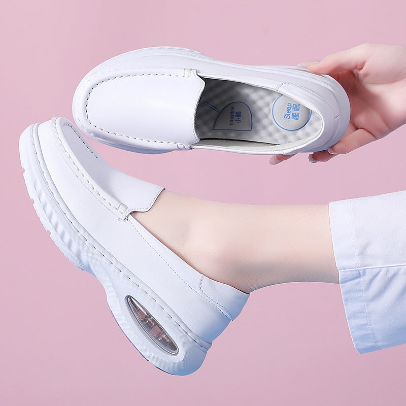 Nurse Shoes For Women, Soft Soles, Breathable, Non-Tiring, Thick Soles, Non-Slip Flats Shoes, White Comfortable Medical Shoes, White Shoes - Image 5