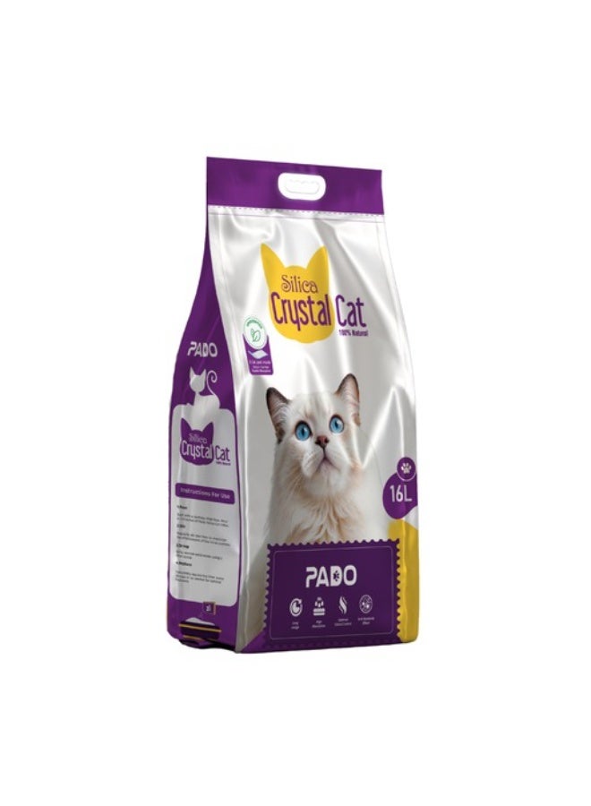بادو رمل كريستال للقطط 16 لتر مع وسادة داخلية - بدون رائحة - Image 4