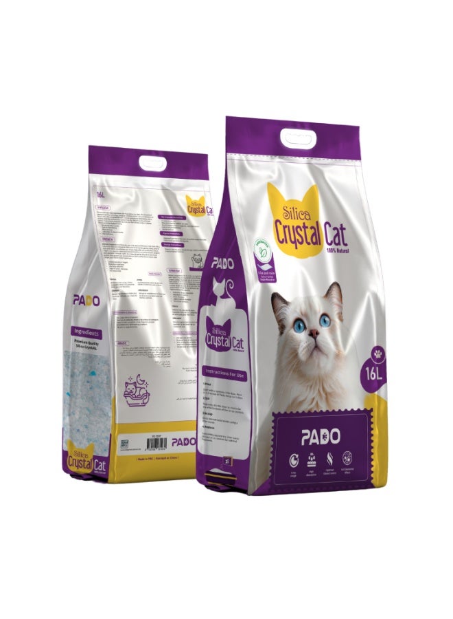 بادو رمل كريستال للقطط 16 لتر مع وسادة داخلية - بدون رائحة - Image 2