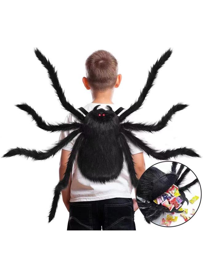 Halloween Costume Party Spider Props Colorful Wings Backpack Large Spider Creative Pocket Dance Party Props-Color:Pocket Spider L (black)  - Image 1