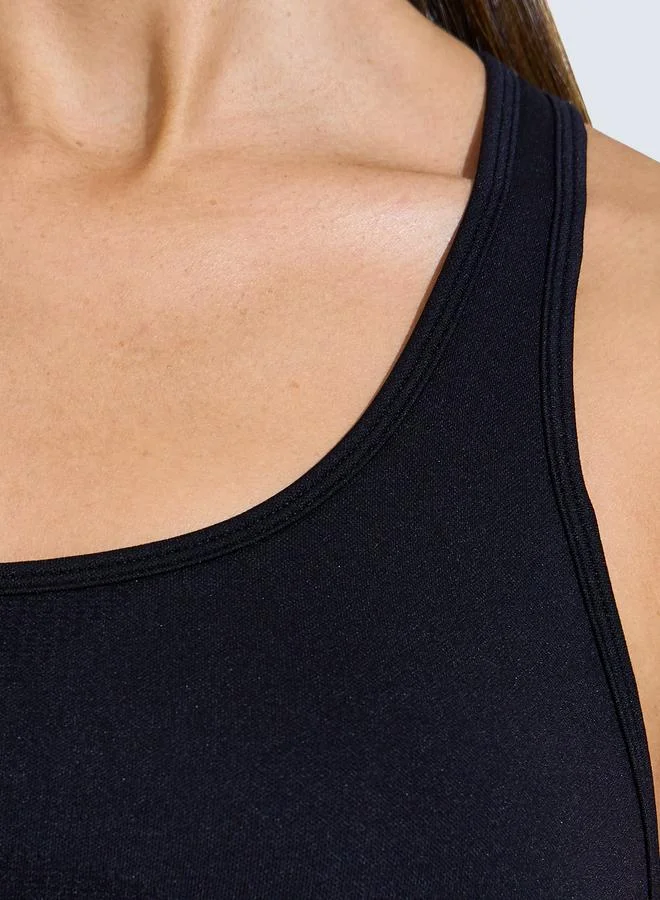 Styli Active Black Black Seamless Racerback Sports Bra for Women | Best Price UAE