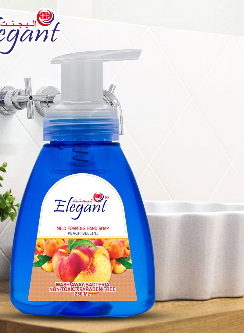 Elegant مجموعة غسول يدين فوم بنكهة الخوخ 250 مل مع مضخة، مجموعة من 2 - Image 3