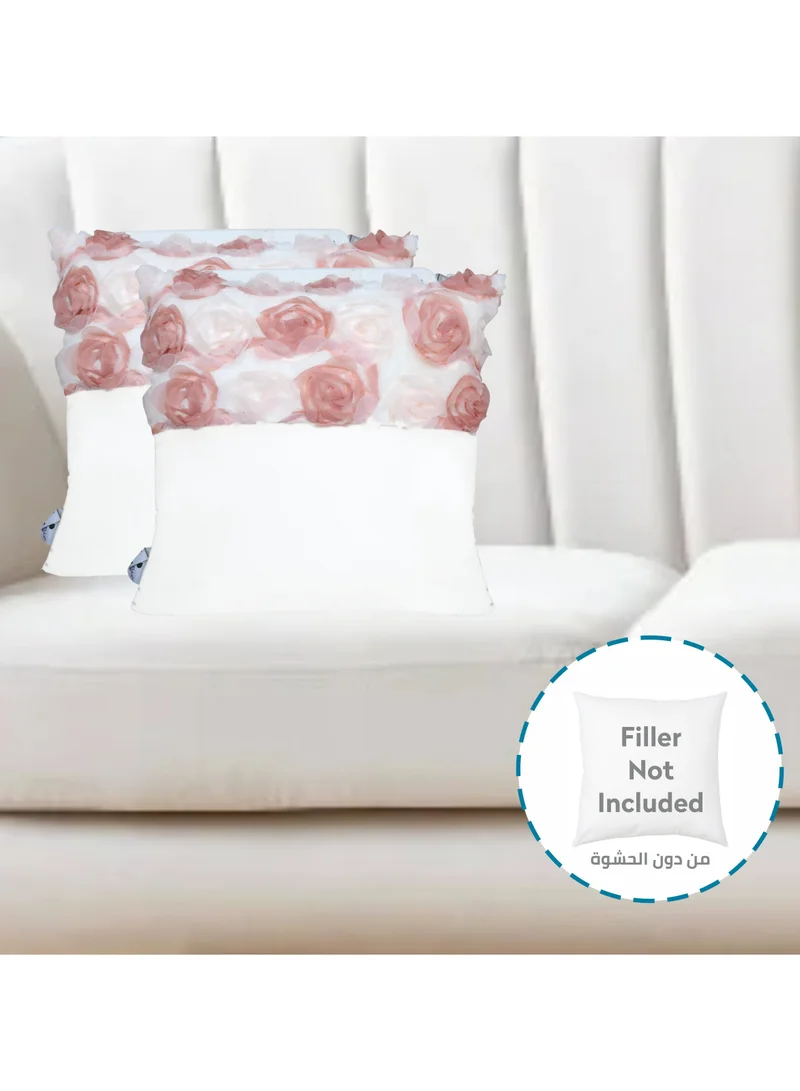 Donetella Cushion Cover,45X45 Cm (18X18 inch) 2-Pcs Decorative Throw Pillowcases Without Filler With Beautiful Abstract Art For Sofa Bed Living Room And Couch, Snow Drift