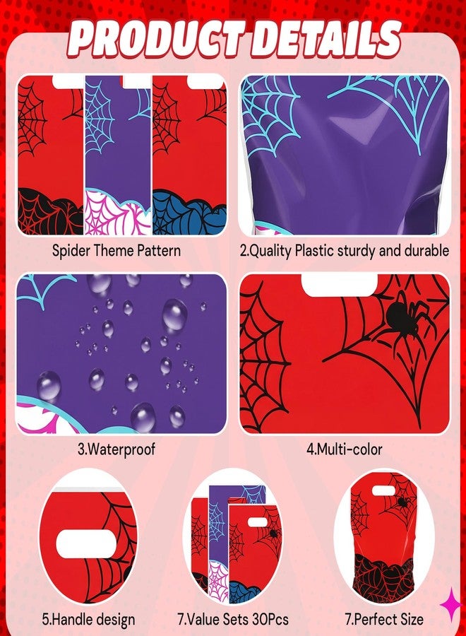 Eccliy 30 Pcs Birthday Party Favors Bags Cartoon Candy Gift Bags for Theme Party Decorations Goodie Supplies (Various Spider Styles) - Image 4