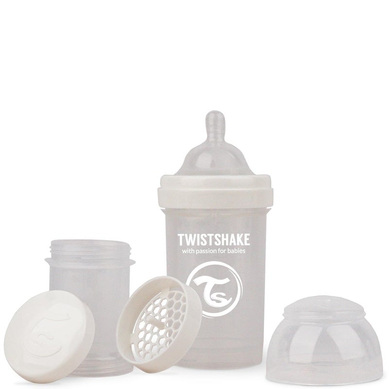 Twistshake Anti Colic Baby Bottles - Premium 180ml/6oz Bottles for a Comfortable Feeding Experience for Baby Care - White - Image 1
