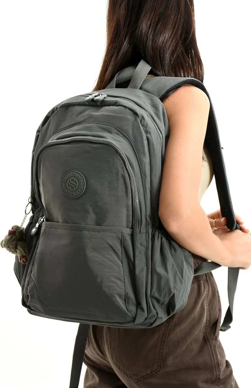 Sanmorris Unisex Water-Resistant Crinkle Fabric Multi-Compartment Large Size School and Backpack