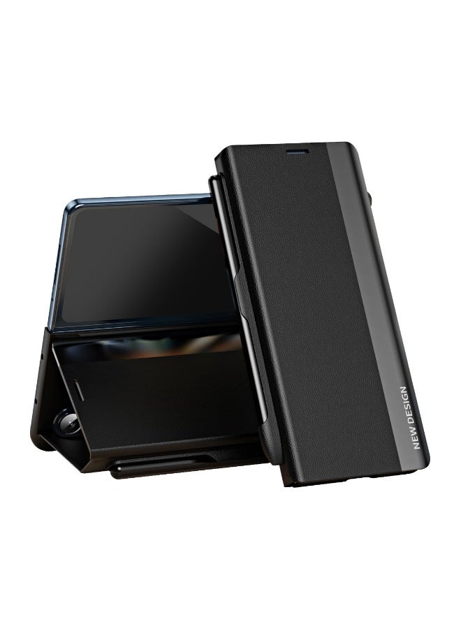 general Compatible with Galaxy Z Fold 7 2025 Phone Case with Pen Slot and Capacitive Pen, Full Body Protective Cover Flip PU Leather 【Kickstand Feature】 - Image 1