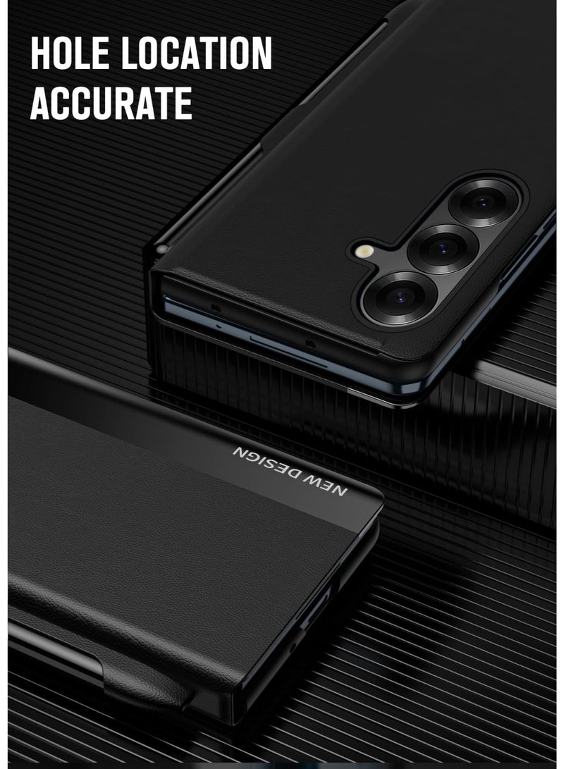 general Compatible with Galaxy Z Fold 7 2025 Phone Case with Pen Slot and Capacitive Pen, Full Body Protective Cover Flip PU Leather 【Kickstand Feature】 - Image 3