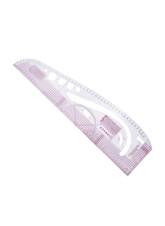yongsheng 6-Piece Metric Ruler Pink/White，1Set Sewing Ruler Precision Clothing Rulers for Pattern Making Drawing Curves for Designers Tailors Includes Curve Seam Ruler Great for Sample  - Image 4