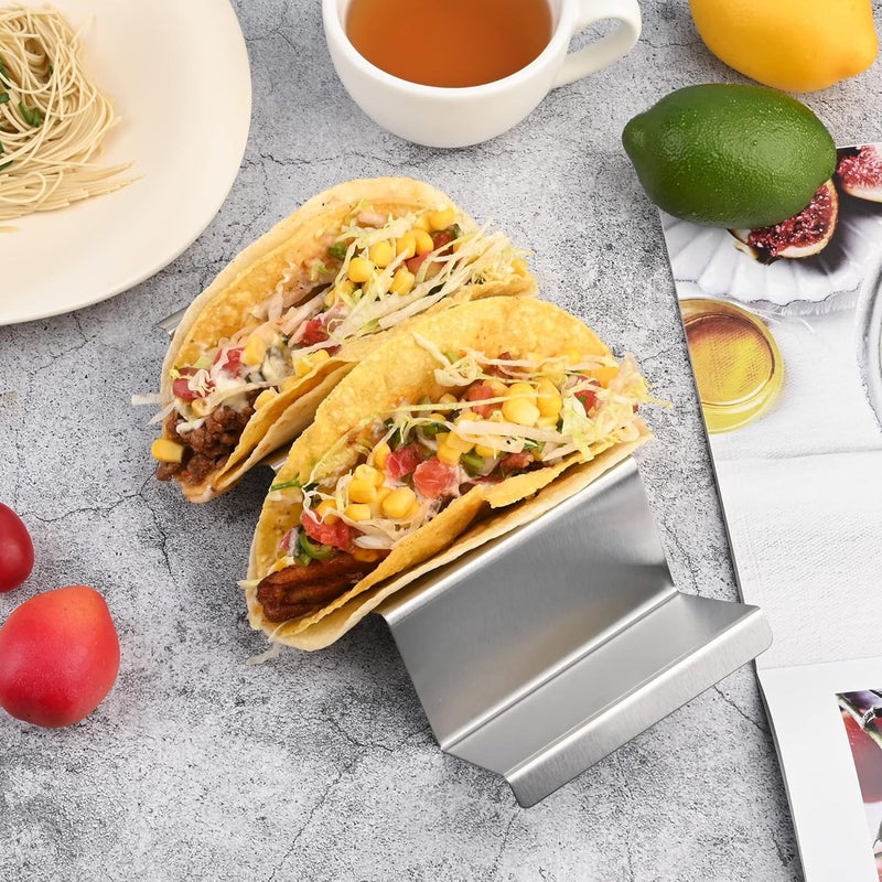 Smithcraft Stainless Steel Taco Holder Set - Stand with Handle, Holds Up to 3 Tacos Each - Image 5