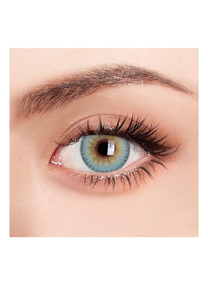 UYAAI Blue Contacts Yearly Colored Contact Lenses, Unisex Cosmetic Contact Lenses, Natural Fashion Lenses, With Case  - Image 1