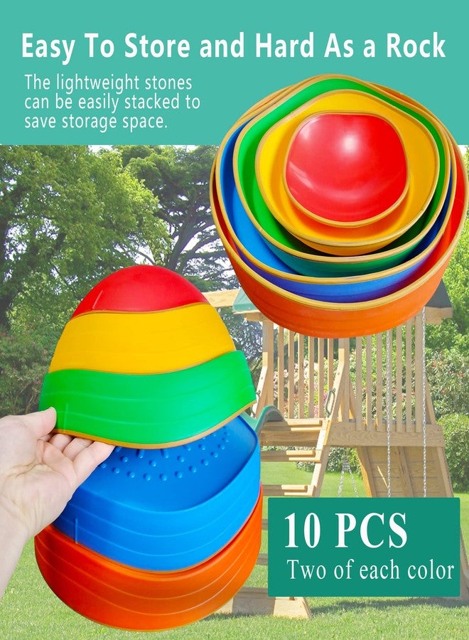 MEANHDAG 10 PCS Balance Stepping Stones for Kids, Obstacle Course Play Outdoor Backyard Activities Equipment Helps Build Children's Coordination and Confidence, Non-slip Surface and Edging - Image 3