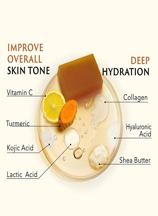 Mine Turmeric Kojic Acid Soap Bar with Vitamin C, Collagen, Shea Butter & Lactic Acid - Natural Skin Glowing, African Black Soap, Mother's Day Gift, Gift for Women, Mom, Sisters, for Wife from Husband - Image 5