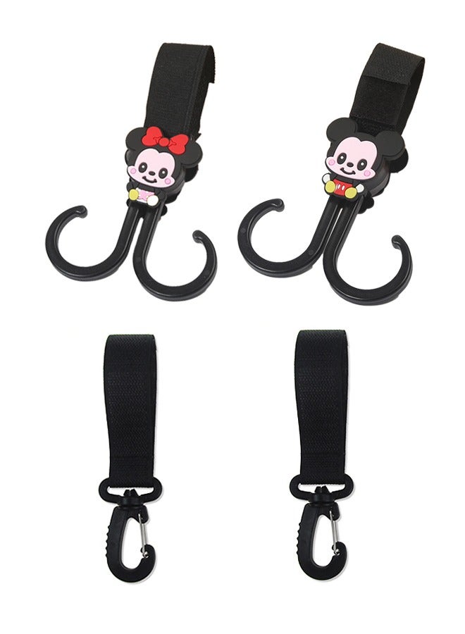 4 Pack Baby Stroller Hooks Mickey and Minnie - Image 1