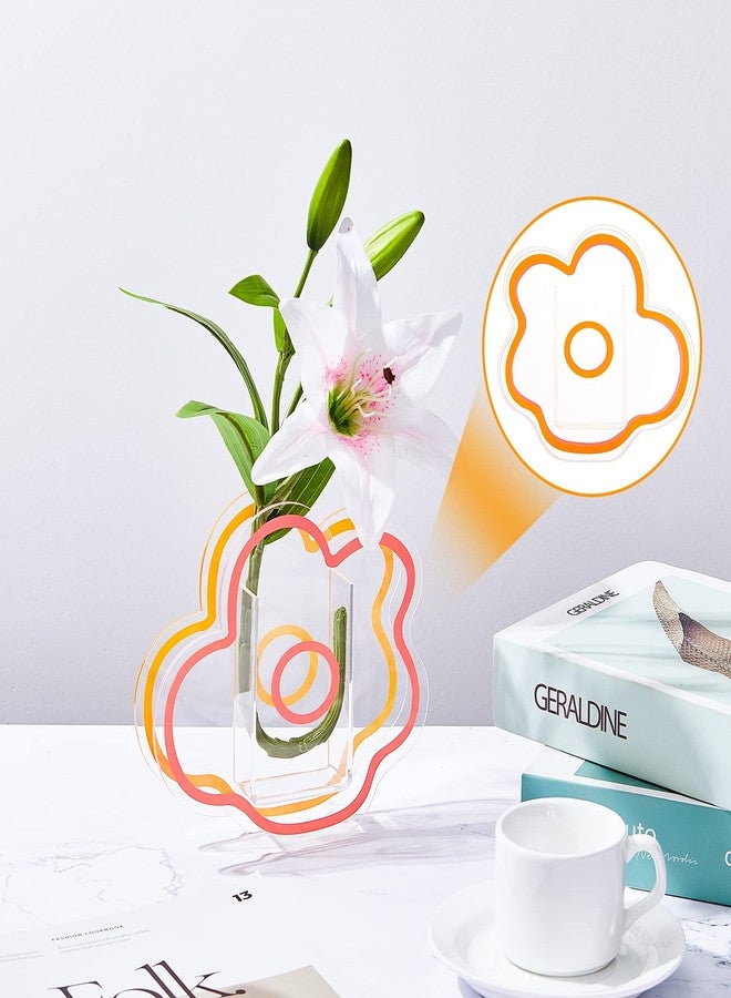 Jetec Acrylic Cloud Shaped Flower Vase Pink Acrylic Flower Vase Make up Brush Pen Holder Decorative Modern Contemporary Centerpiece for Living Room Table Office Wedding Office Bedroom Decor - Image 3