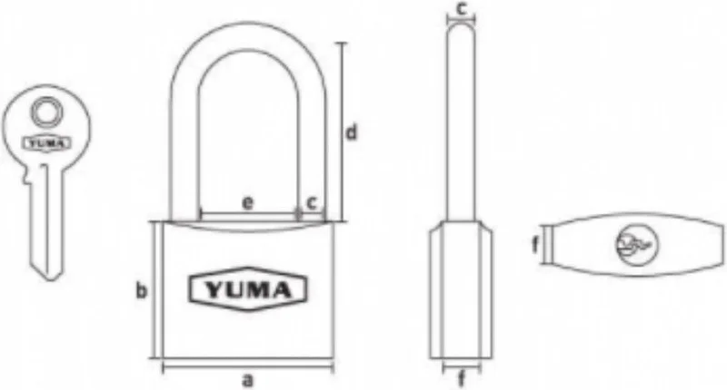Yuma Standard Brass Padlock 40 mm Two Way Silver - White 1 Piece