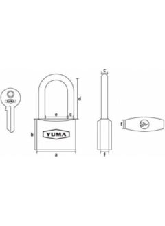 Yuma Standard Brass Padlock 40 mm Two Way Silver - White 1 Piece  - Image 3