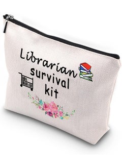 WCGXKO WCGXKO Librarian Survival Kit Zipper Pouch Makeup Bag Travel Bag for Bookworm Librarian (Librarian Survival) 