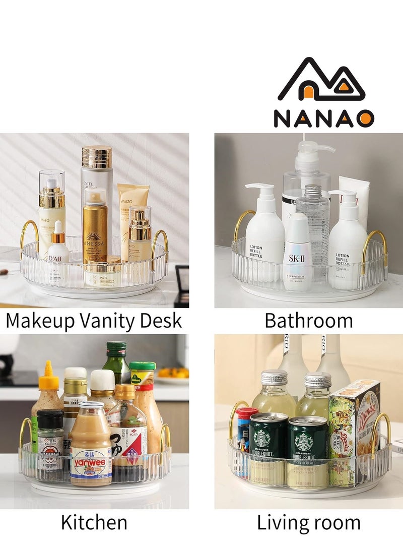 ناناو منظّم مكيفات دوّار لـ Vanity، منظّم منضدة الحمام منظّم عطر دوّار، مجفف تجميل وعناية بسكينة عالي السعة مكوّن حامل (1 طبقة، نظيف) - Image 4