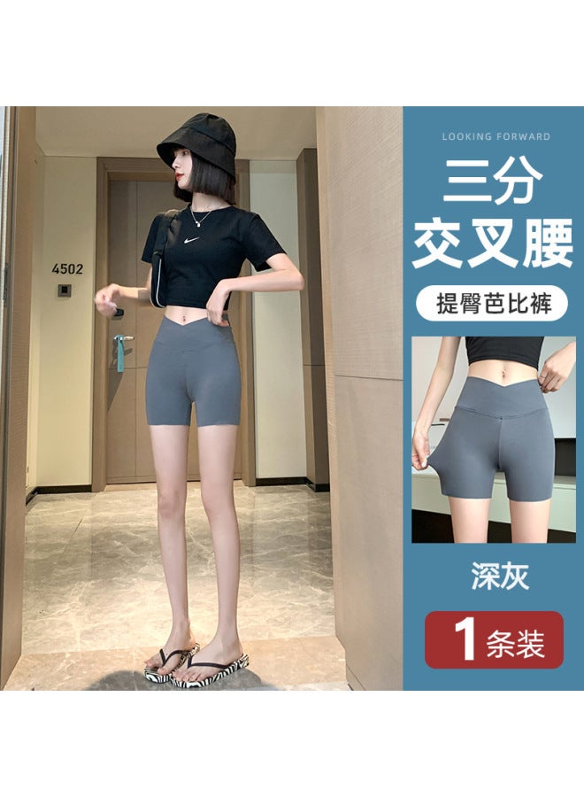 Shark Pants Women's Summer Thin Outer Wear Slim Fit Tummy Control Lift Safety Shorts Seamless Anti-exposure Yoga Pants