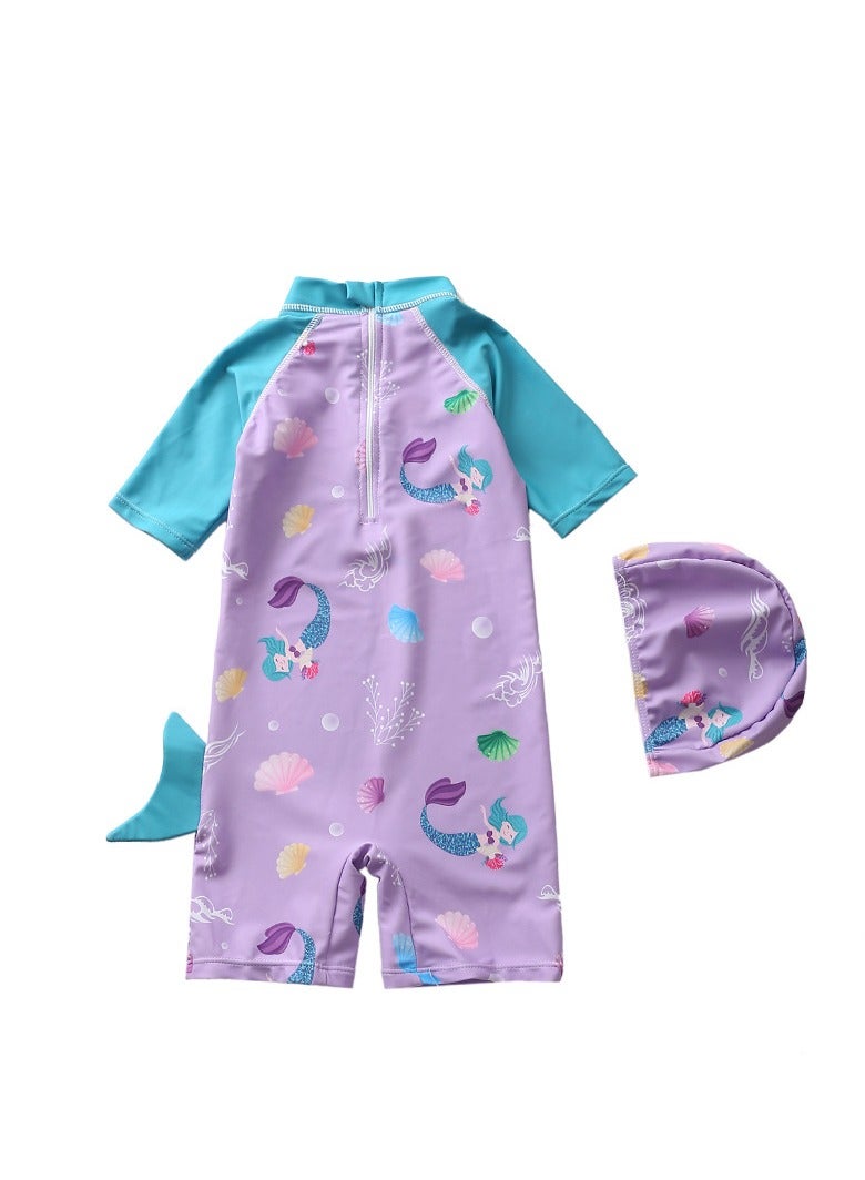 Y&D 2 piece children's swimsuit girl baby one piece surfing suit baby swimming pool girl swimsuit 70-80 cm - Image 2