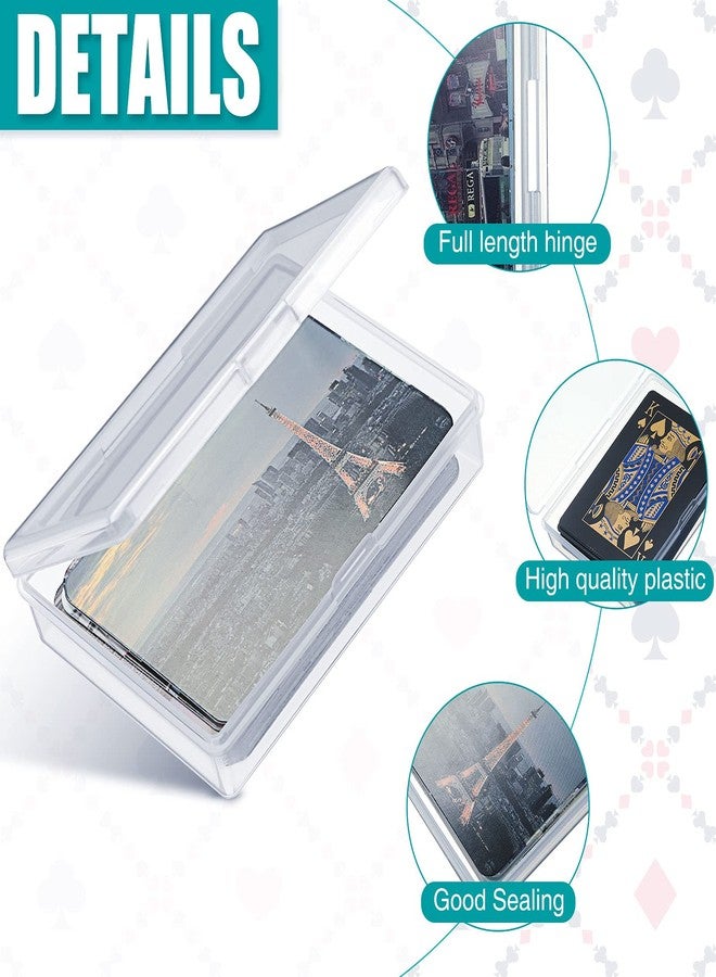 Queekay 36 Pieces Playing Card Box Case Trading Card Storage Organizer 3.8 x 2.7 x 0.8 Inch Clear Case Empty Plastic Storage Box for Gaming - Image 2