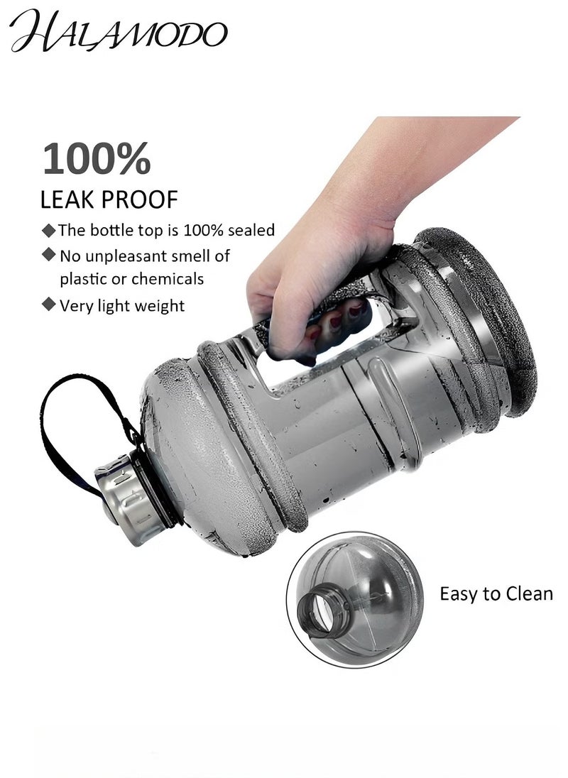 Halamodo 2.2L Water Jug Half Gallon Water Bottle with Handle Large Sport Water Bottle Big Capacity Leakproof Container BPA Free Plastic Fitness for Camping Training Bicycle Hiking Gym Outdoor - Image 2
