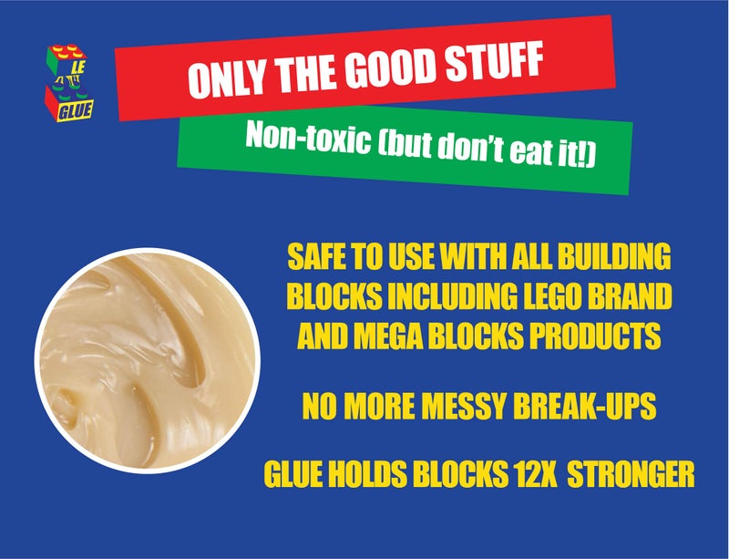 LE-GLUE Le Glue Temporary Glue - Compatible with Legos - Non-Permanent Clear Adhesive for Plastic Building Blocks - No Messy Break-Ups - Non-Toxic Formula - Created for Kids, by a Kid - Image 3