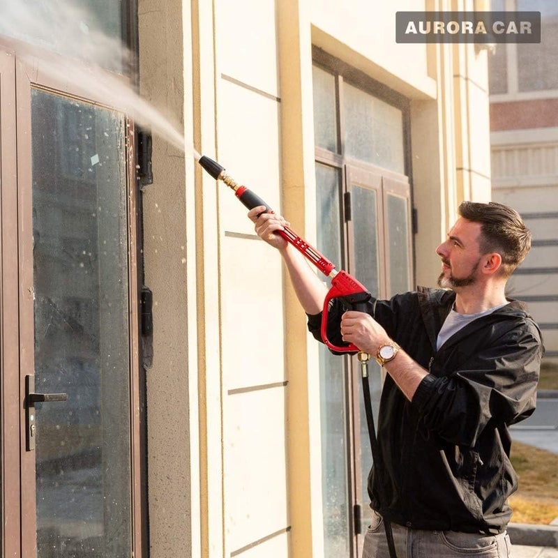 AURORA CAR فوهات غسالة الضغط AURORA CAR، فوهة توربو لغسالة الضغط بقوة 4000 PSI كحد أقصى، فوهة دوارة مع موصل سريع 1/4 بوصة لتنظيف الأسطح الطوب والخرسانة والفينيل، 4.0 جالون في الدقيقة، فتحة 4.0. مواد مصقولة صلبة - Image 2