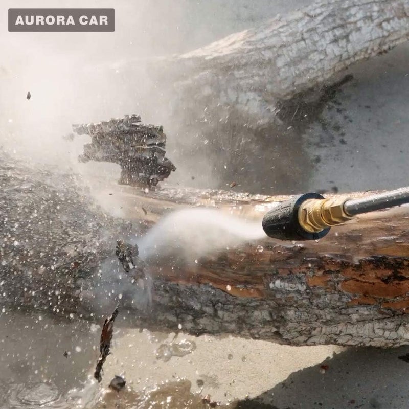 AURORA CAR فوهات غسالة الضغط AURORA CAR، فوهة توربو لغسالة الضغط بقوة 4000 PSI كحد أقصى، فوهة دوارة مع موصل سريع 1/4 بوصة لتنظيف الأسطح الطوب والخرسانة والفينيل، 4.0 جالون في الدقيقة، فتحة 4.0. مواد مصقولة صلبة - Image 3