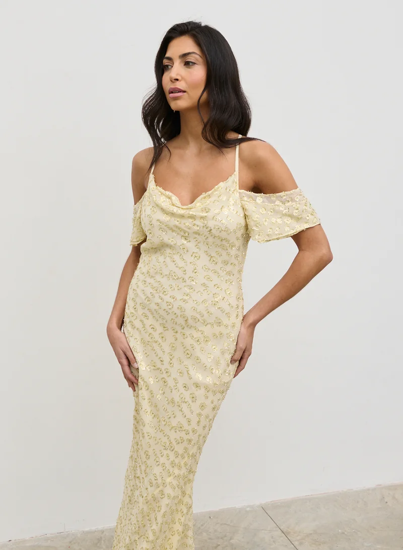 PRETTY LAVISH Embroidered Off-Shoulder Dress