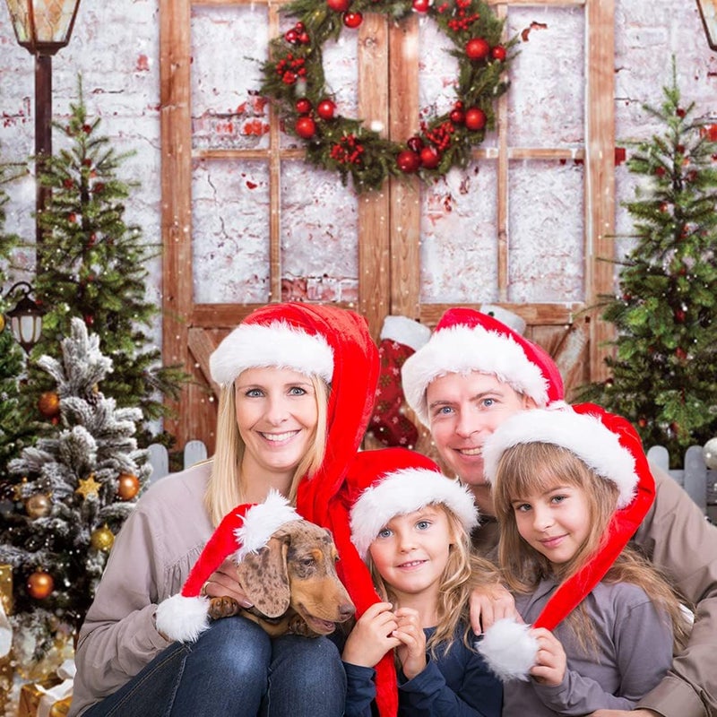 BPA Merry Christmas Barn Door Backdrop for Photography, 7X5ft Xmas Tree Door Snow Scene Gift Wall Floor Party Photo Background - Image 4