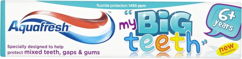 Aquafresh Toothpaste Big Teeth 6 Years Pack Of 6