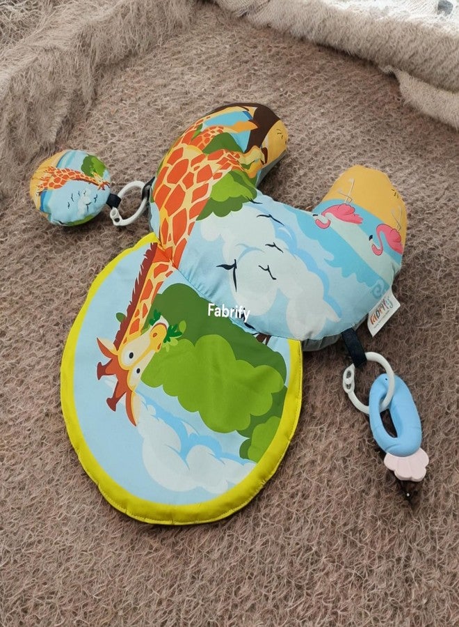 Fabrify Tummy Time Pillow, Black and White Contrast Baby Mat with Crinkle Toys and Teethers, Sensory Development Toy for 0-12 Months (Multi) - Image 2
