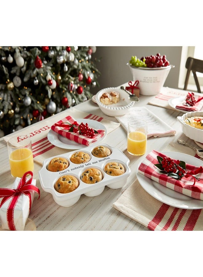 Mud Pie Circa Muffin Tray and Spatula Set, White, 12" x 8" - Image 4