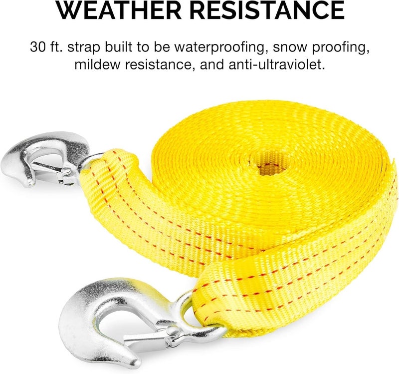 NEIKO 51008A Heavy Duty Tow Strap with Hooks, 2â€ x 30â€™, 10,000 LB Capacity, Tow Rope for Vehicles, Cars, Trucks, ATV Tow Strap - Image 4