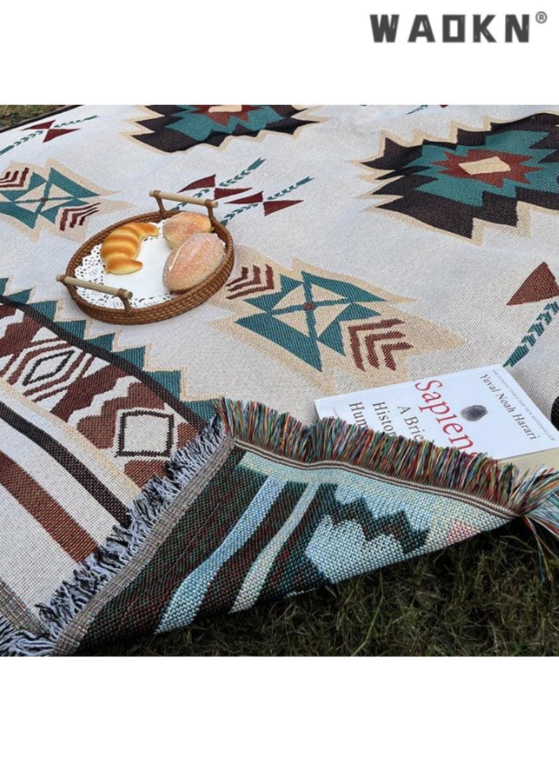 WAOKN Outdoor Camping Blanket with Distinctive Geometric Patterns, Soft and Comfortable, Perfect for Picnics, Beaches, and Hiking, Durable and Moisture - Resistant, Ideal for Any Outdoor Excursion, 90*180 - Image 4