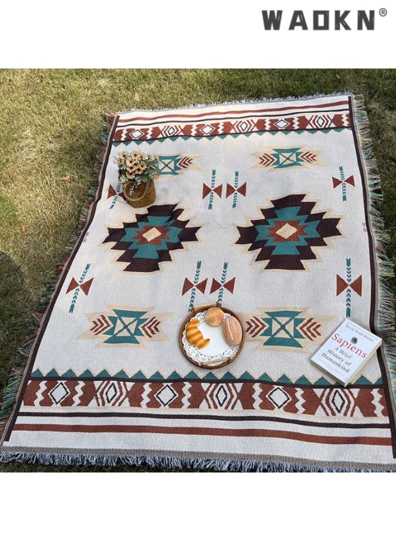 WAOKN Outdoor Camping Blanket with Distinctive Geometric Patterns, Soft and Comfortable, Perfect for Picnics, Beaches, and Hiking, Durable and Moisture - Resistant, Ideal for Any Outdoor Excursion, 90*180 - Image 3