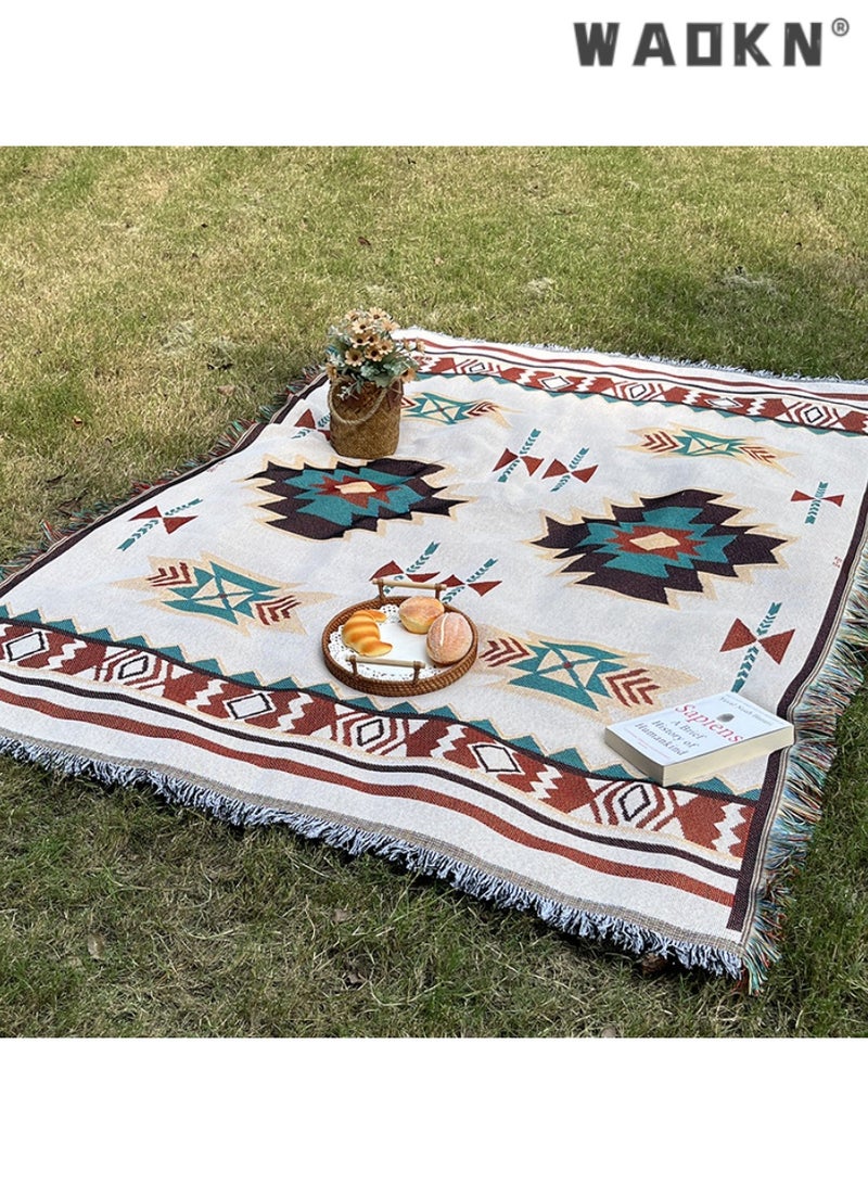 WAOKN Outdoor Camping Blanket with Distinctive Geometric Patterns, Soft and Comfortable, Perfect for Picnics, Beaches, and Hiking, Durable and Moisture - Resistant, Ideal for Any Outdoor Excursion, 90*180 - Image 1