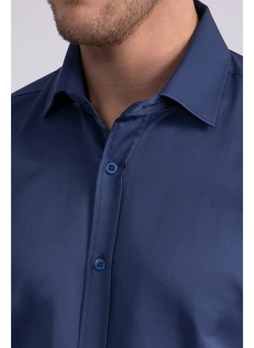 Tudors Modern Slim Fit Plain Satin Men's Shirt