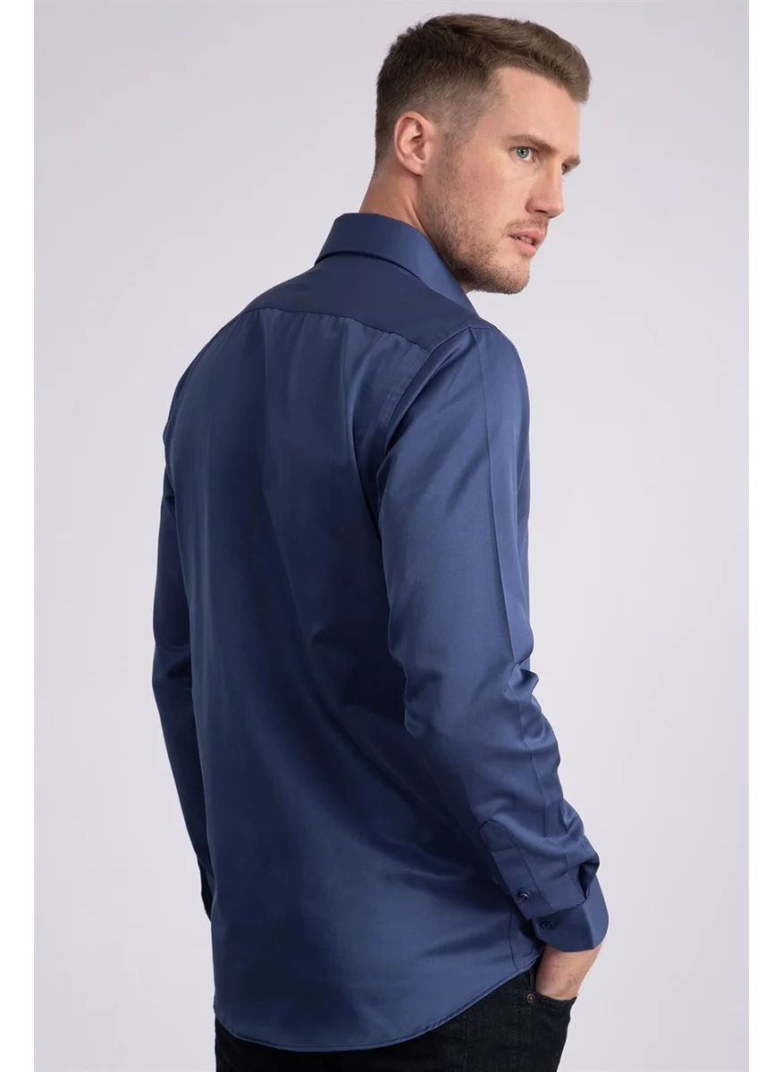 Tudors Modern Slim Fit Plain Satin Men's Shirt