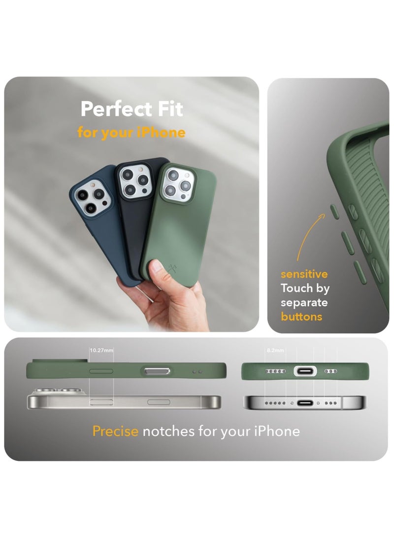 Silicone Case Compatible with iPhone 16, Slim Liquid Silicone Phone Case with 3-Layer Soft Rubber Shockproof Bumper with TPU Lining (Alpine Green) - Image 4