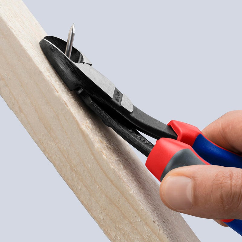 KNIPEX 74 22 200 Comfort Grip High Leverage Angled Diagonal Cutter, 8-Inch, Angled, Comfort Grip - Image 1