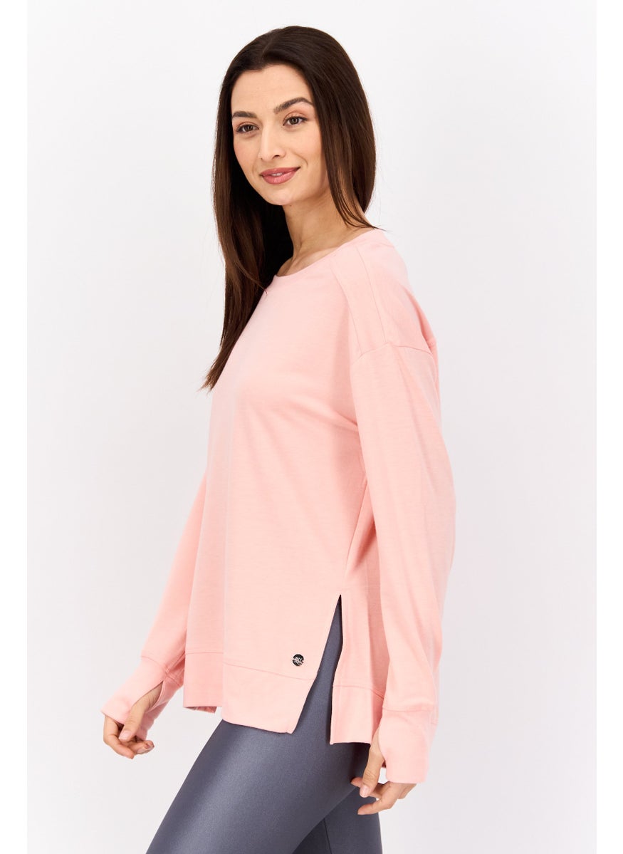 Jones New York - Women Sportswear Fit Round Neck Long Sleeve Outdoor Sweatshirt, Pink - Image 1