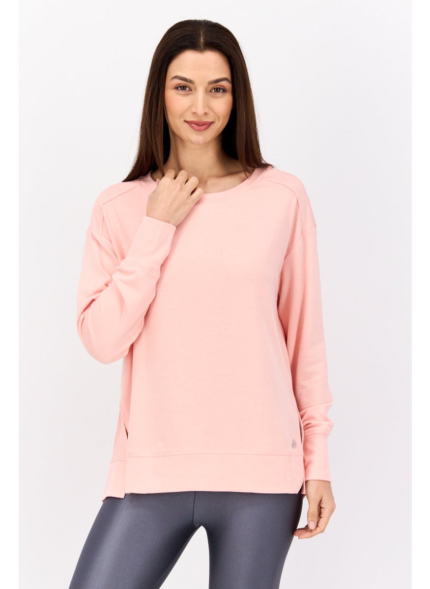 Jones New York - Women Sportswear Fit Round Neck Long Sleeve Outdoor Sweatshirt, Pink - Image 1