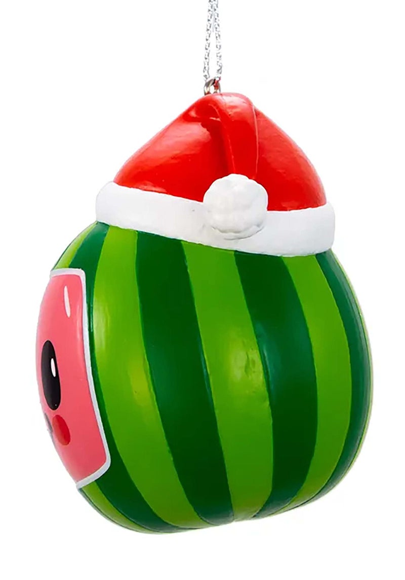 Kurt Adler Cocomelon Watermelon With Santa Hat Ornament - Image 5