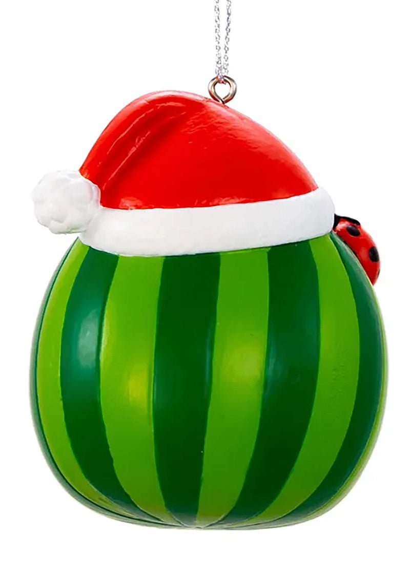 Kurt Adler Cocomelon Watermelon With Santa Hat Ornament - Image 4